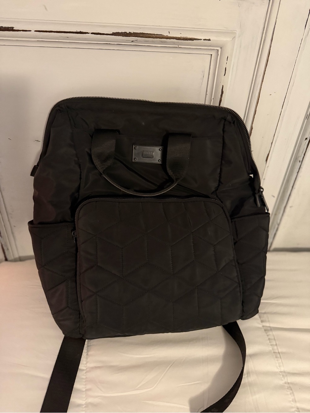 Steve Madden Black Quilted Backpack